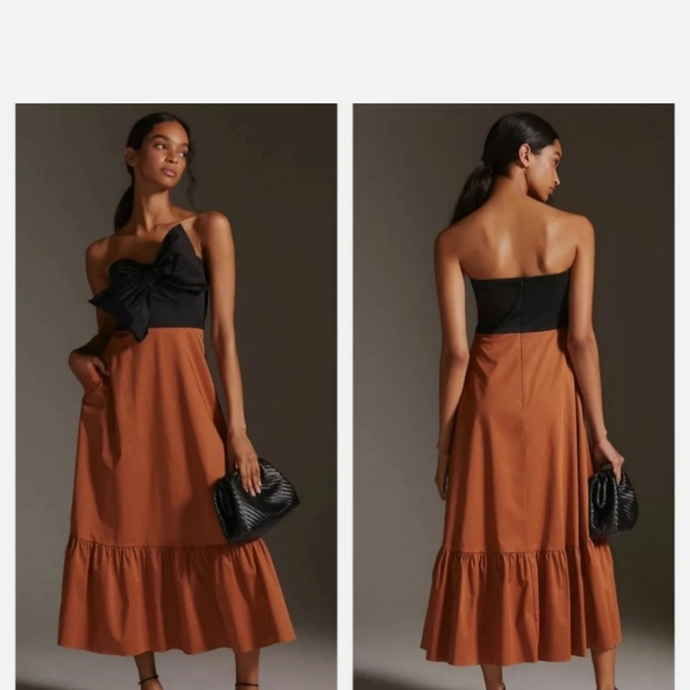 Anthropologie Hutch Bow Strapless Dress Window Visual Display 8 Great Condition